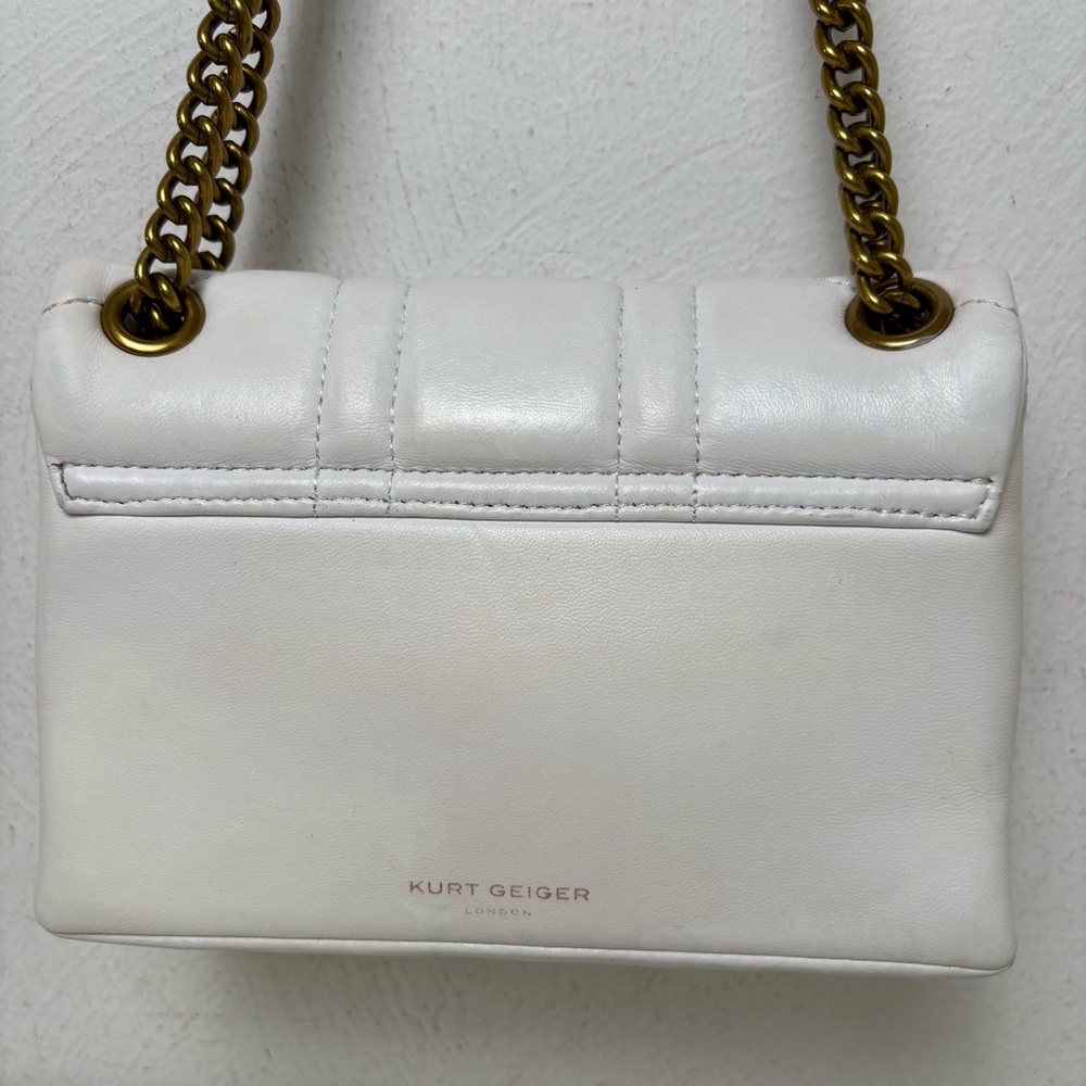 KURT GEIGER Kensington Leather Mini Quilted Crossbody Bag Purse RESTORED - Picture 6 of 16
